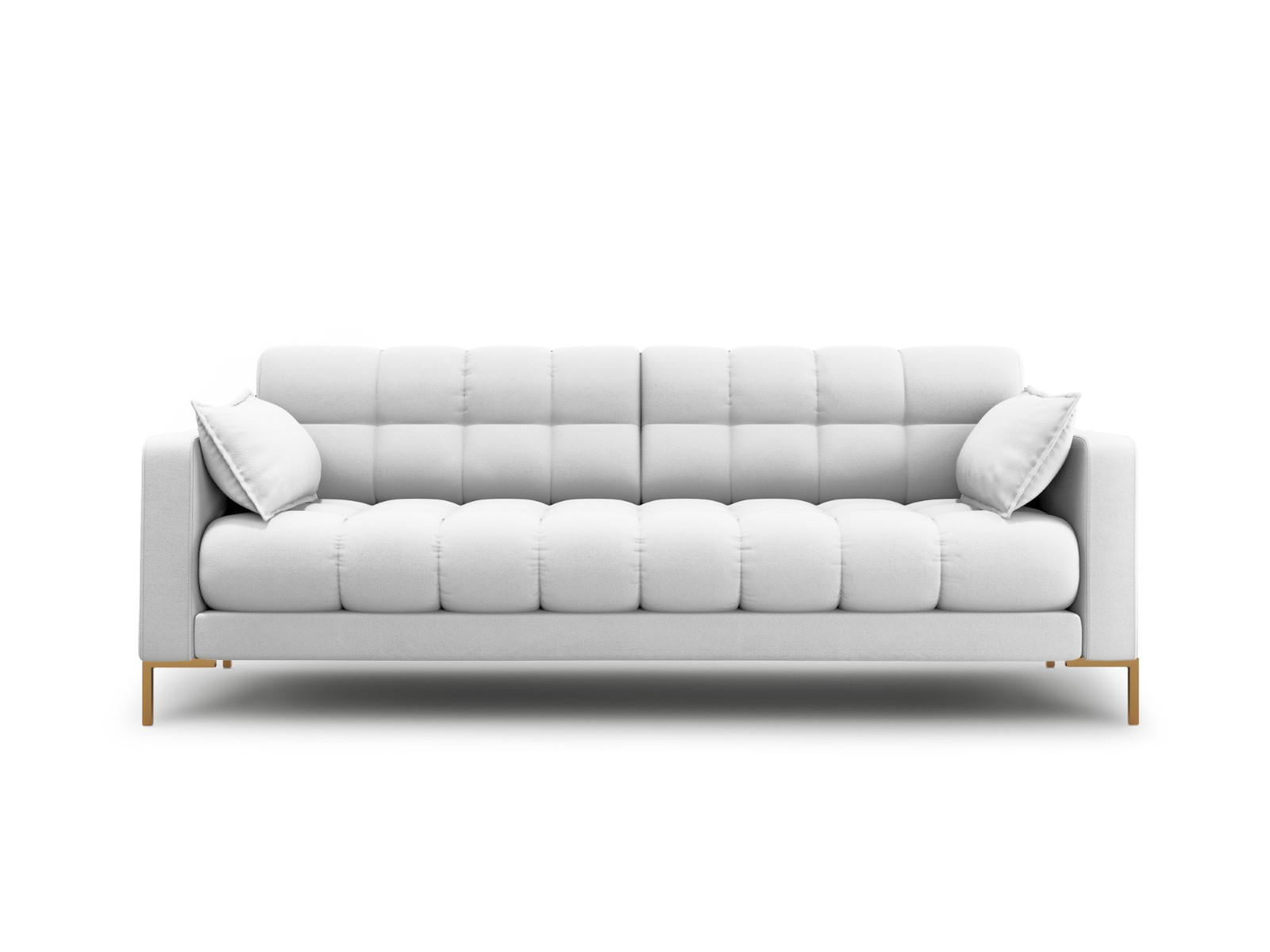 SOFA Mamaia aus strukturiertem Stoff hellgrau 3 Sitzplätze - Hellgrau, Textil (92/75/177cm) - Micadoni