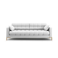 SOFA Mamaia aus strukturiertem Stoff hellgrau 3 Sitzplätze - Hellgrau, Textil (92/75/177cm) - Micadoni