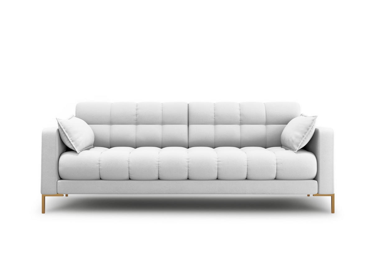 SOFA Mamaia aus strukturiertem Stoff hellgrau 3 Sitzplätze - Hellgrau, Textil (92/75/177cm) - Micadoni