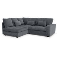 ECKSCHLAFSOFA Ramo mit Bettkasten, Topper gratis, Dunkelgrau, links - Dunkelgrau/Schwarz, Textil (229/190cm) - Beautysofa