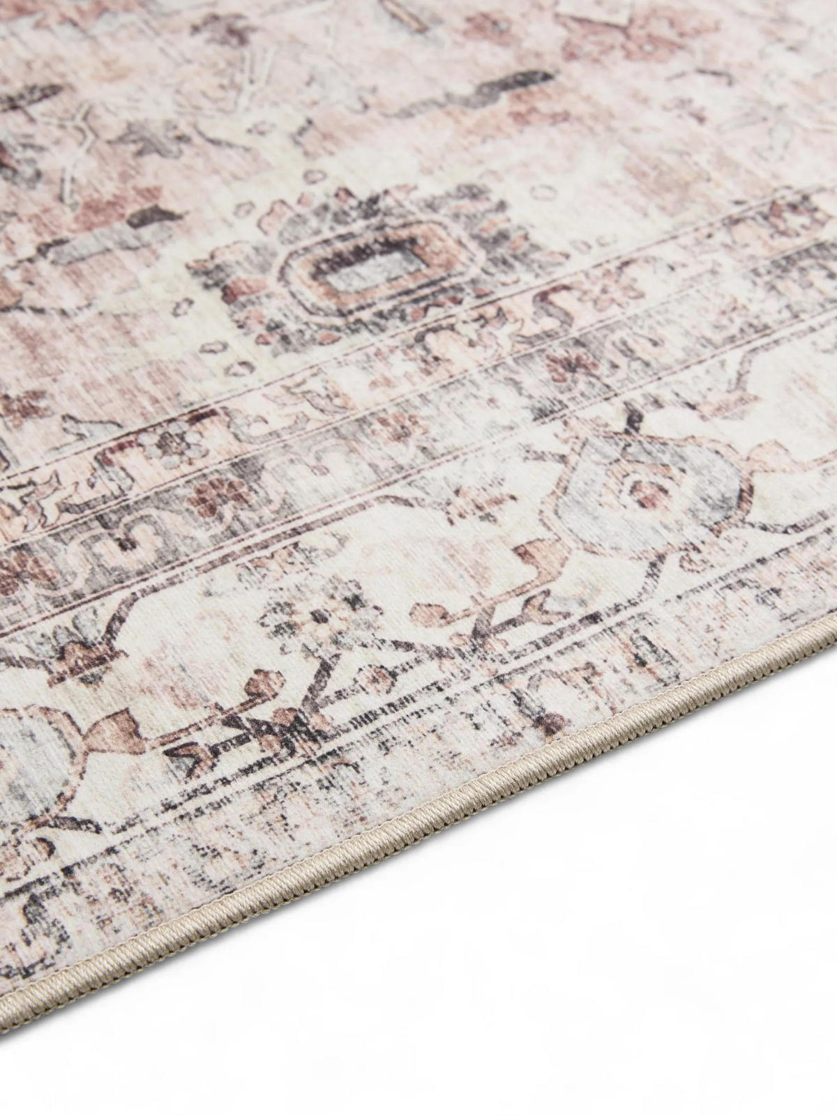 VINTAGE-TEPPICH George waschbar 160x230 cm - Taupe/Creme, Kunststoff (160/230cm) - benuta