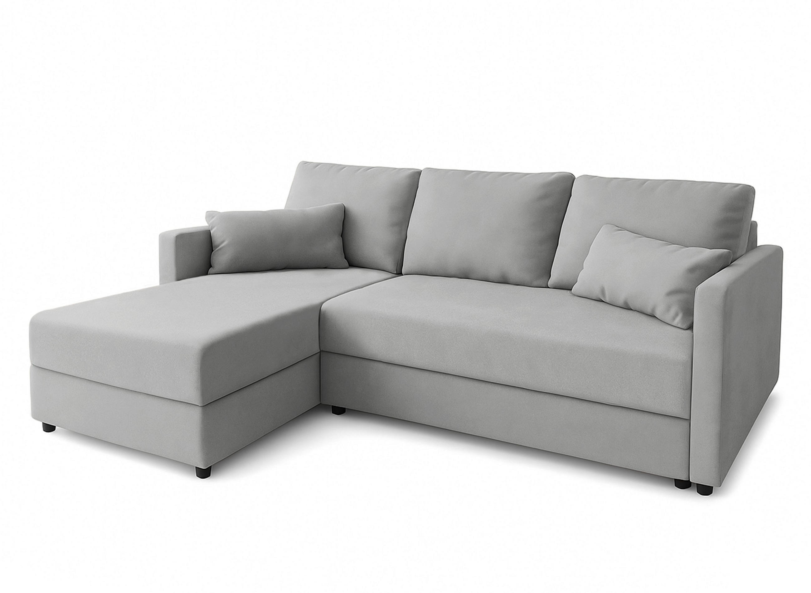 ECKSOFA L Form Dolceo Hellgrau 226/140/78 cm – Schlaffunktion Universell Rechts Links - Hellgrau/Schwarz, Kunststoff/Textil (226/140cm) - AX Living