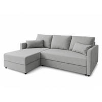 ECKSOFA L Form Dolceo Hellgrau 226/140/78 cm – Schlaffunktion Universell Rechts Links - Hellgrau/Schwarz, Kunststoff/Textil (226/140cm) - AX Living