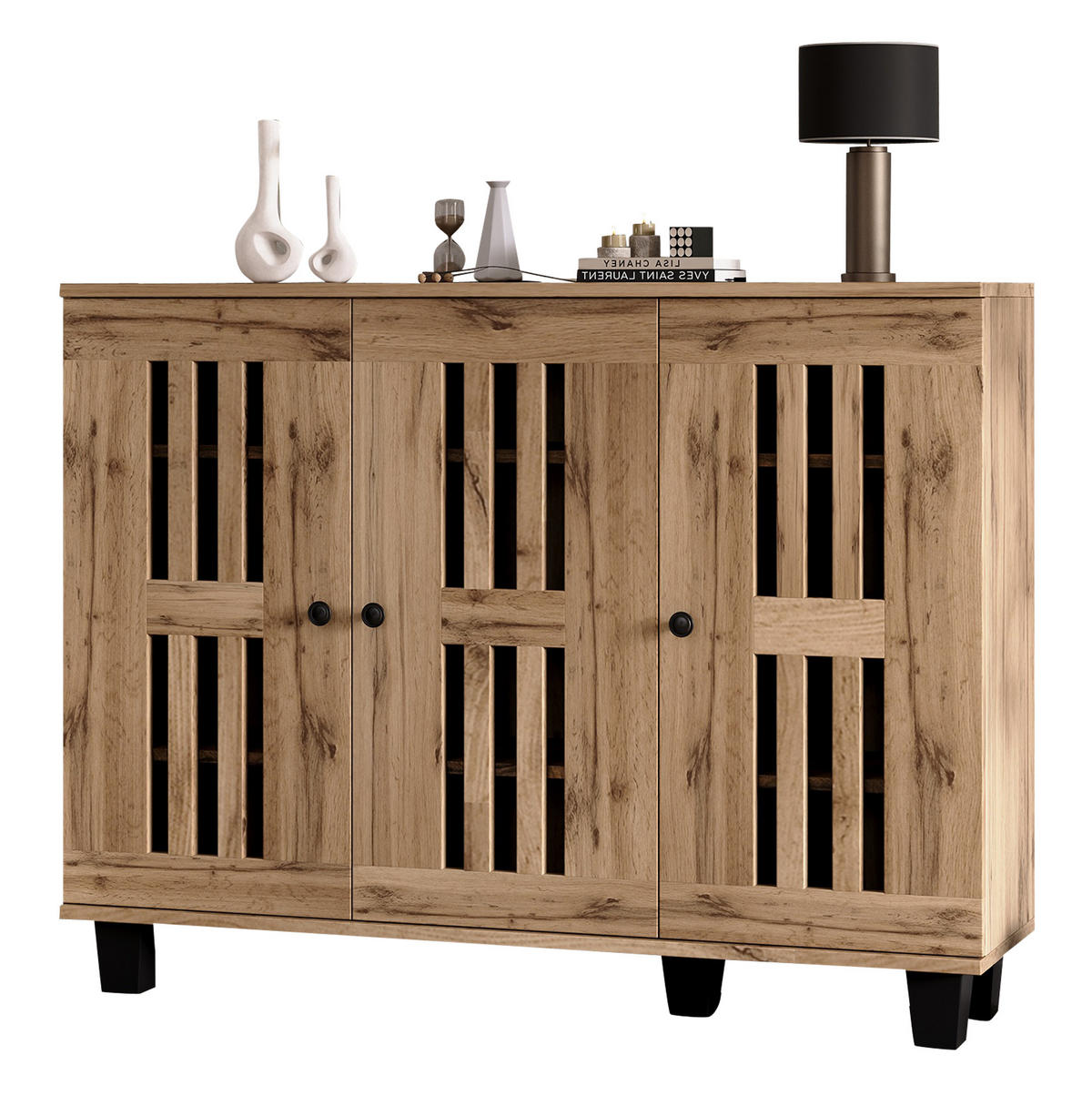 SIDEBOARD aus Spanplatte 120x32x92cm in Natural Wood - Naturfarben, Holzwerkstoff (120/92/32cm) - Modfu