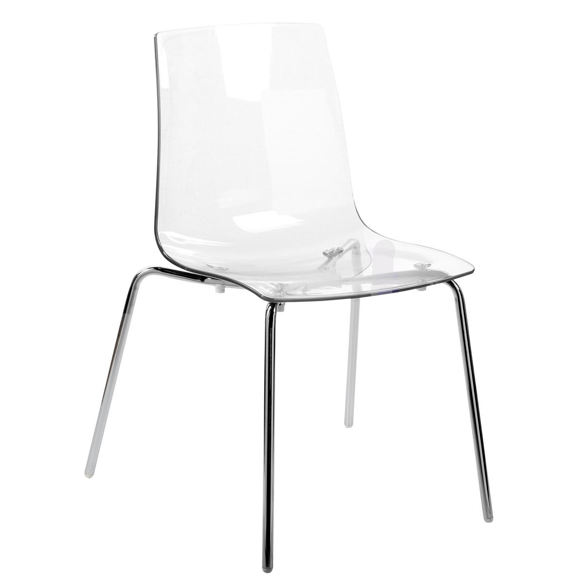 ESSZIMMERSTÜHLEN 2er-Set Kunststoff Transparent Silerton - Transparent, Kunststoff/Metall (46/84/54cm) - Beliani