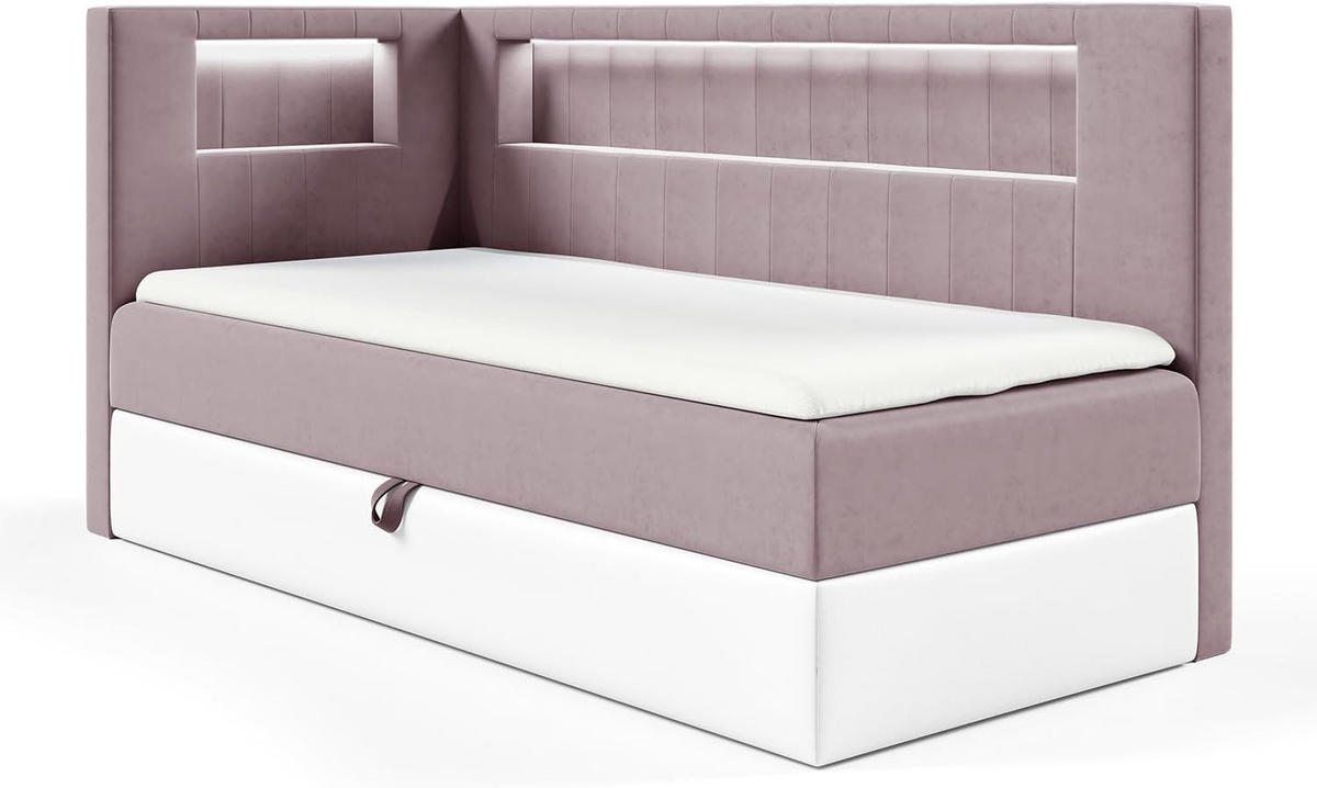 KINDERBETT GARETH 3 - Lila/Weiß, Holzwerkstoff (113/212cm) - Meblini