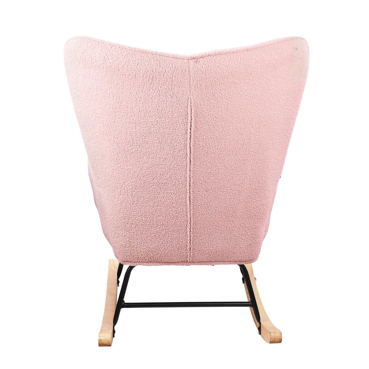 SCHAUKELSTUHL mit Rückenlehne, gepolsterter Schaukelstuhl für Wohnzimmer, Schlafzimmer, Balkon, Relaxsessel, Rosa - Pink, Textil (68/92/75cm) - WoodenAura