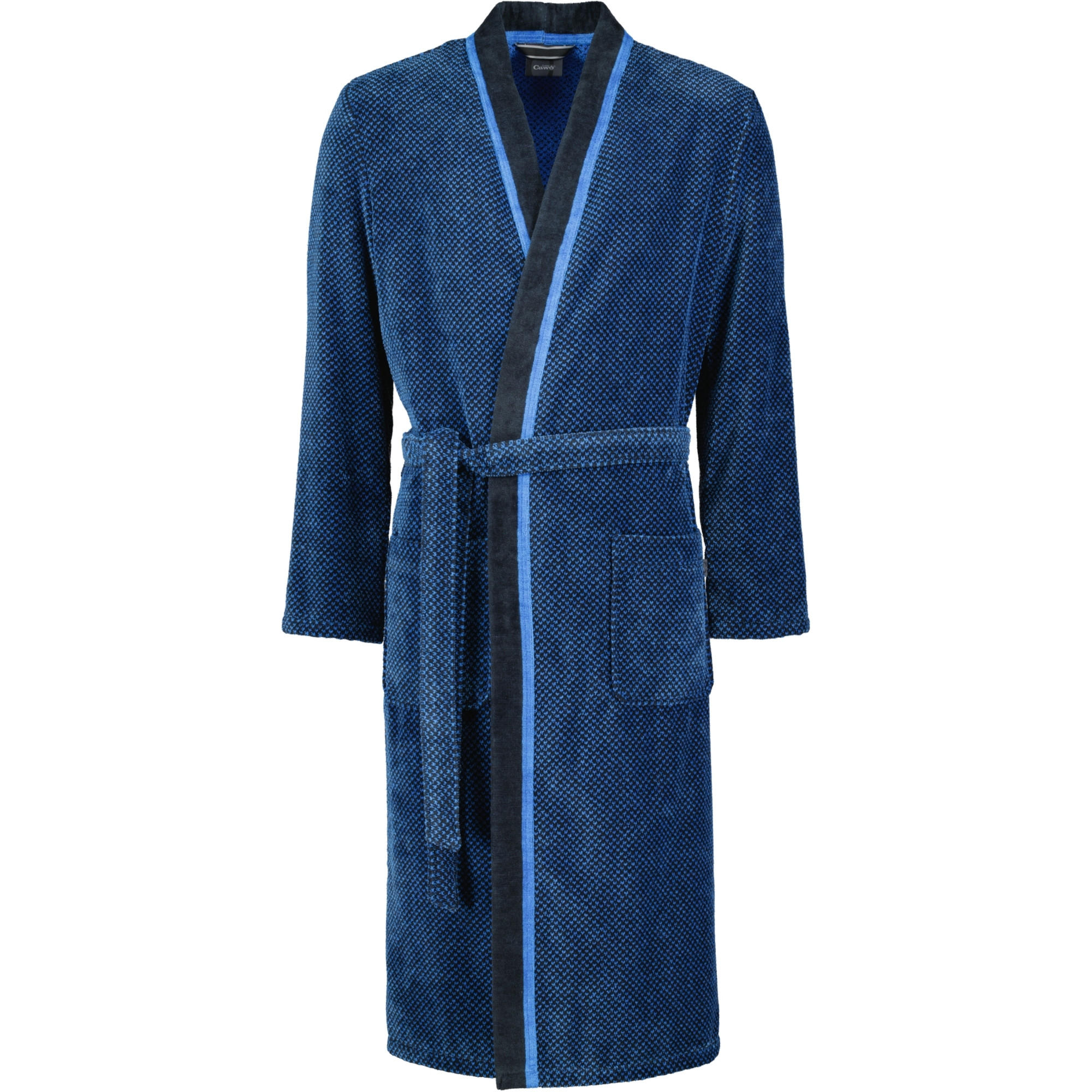 BADEMANTEL HERREN KIMONO 4839 BLAU-SCHWARZ - 19 - Blau, Textil (XLnull) - Cawoe