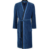 BADEMANTEL HERREN KIMONO 4839 BLAU-SCHWARZ - 19 - Blau, Textil (Snull) - Cawoe