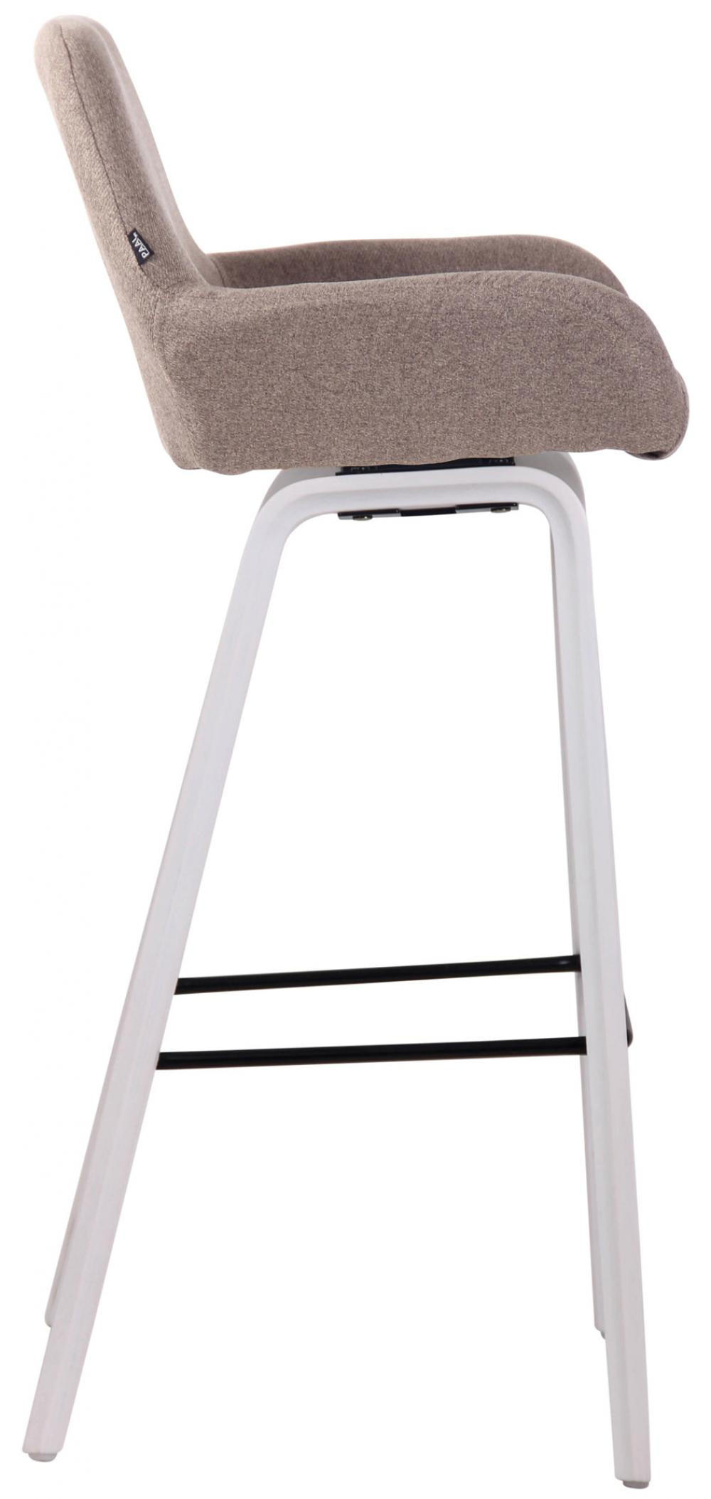 BARHOCKER Stoff taupe - Taupe/Weiß, Holz/Textil (52/103/51cm) - CLP
