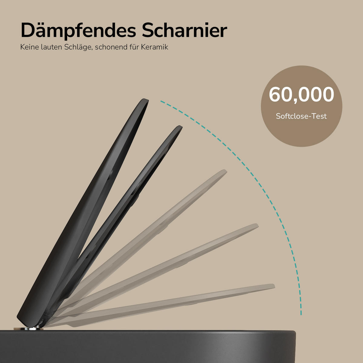 WAND-WC Spülrandlose CT03 55,5/36,5 cm Matt Schwarz - Schwarz, Keramik (36.5/36/55.5cm) - EMKE