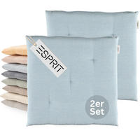SITZKISSEN 2er Set Needlestripe hellblau - 40x40 cm - Hellblau, Textil (40/40/3cm) - Esprit