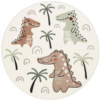 KINDER TEPPICH SOFTSTAR KIDS LUSTIGE DINOS RUND - Multicolor, Textil (160/160cm) - Pergamon