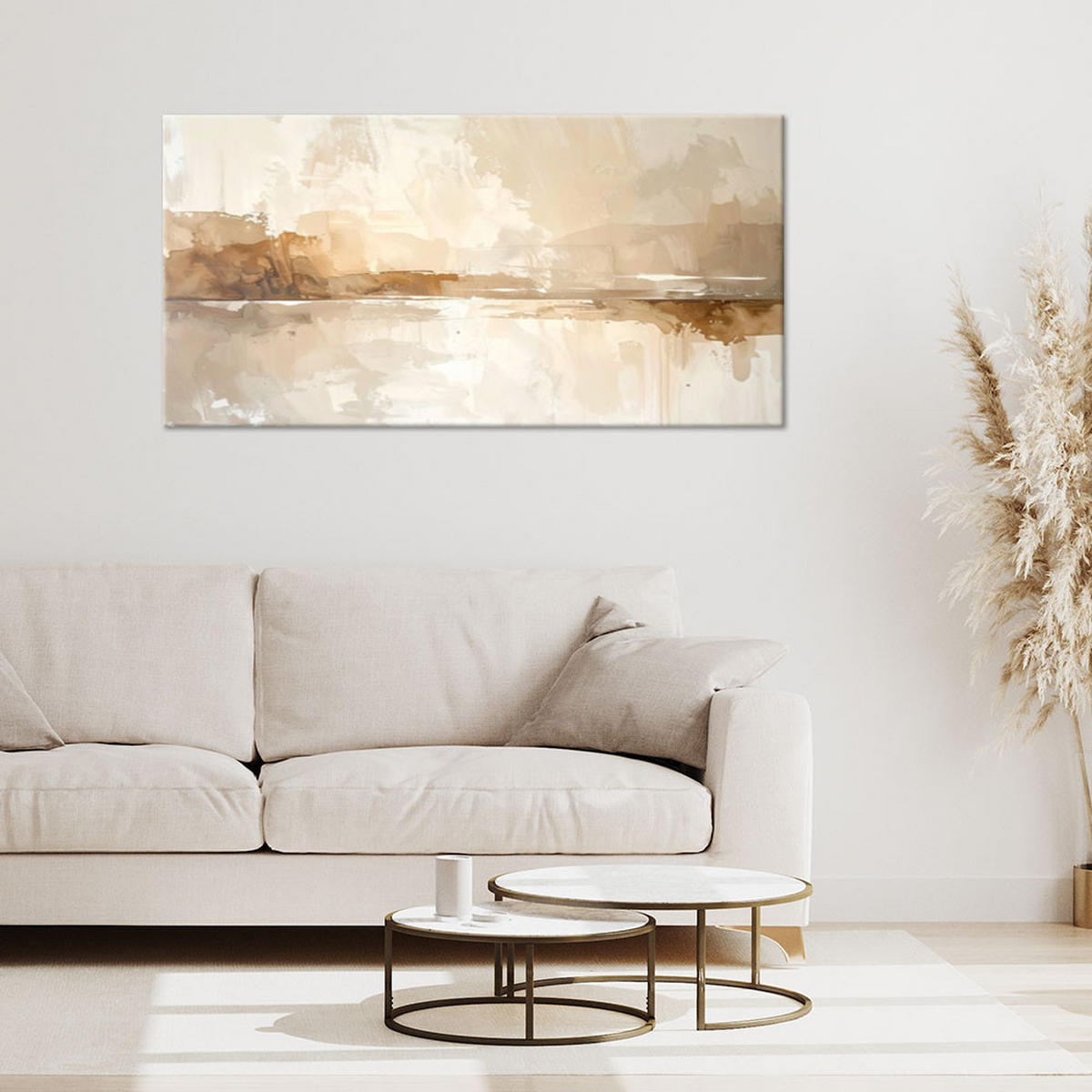 LEINWANDBILD Abstraktion 100x50cm - Beige, Textil (100/50cm) - Feeby