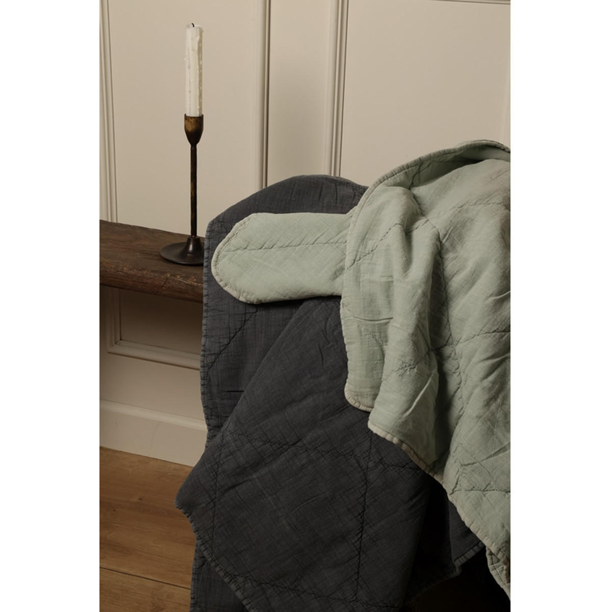 DECKE 140 x 200 cm, 100% Baumwolle, Dunkelgelb - Dunkelgelb, Textil (140/200cm) - Au Maison