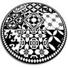 VINYL TEPPICH Ø130 cm Portugiesisches Muster - Schwarz/Weiß, Kunststoff (130/130cm) - TULUP