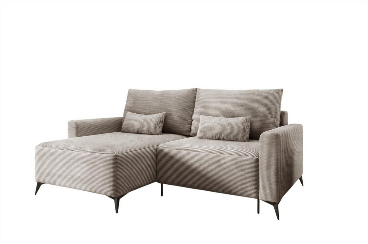 ECKSOFA Silves Mit Schlaffunktion - Beige, Holzwerkstoff/Textil (239/148cm) - Fun Möbel