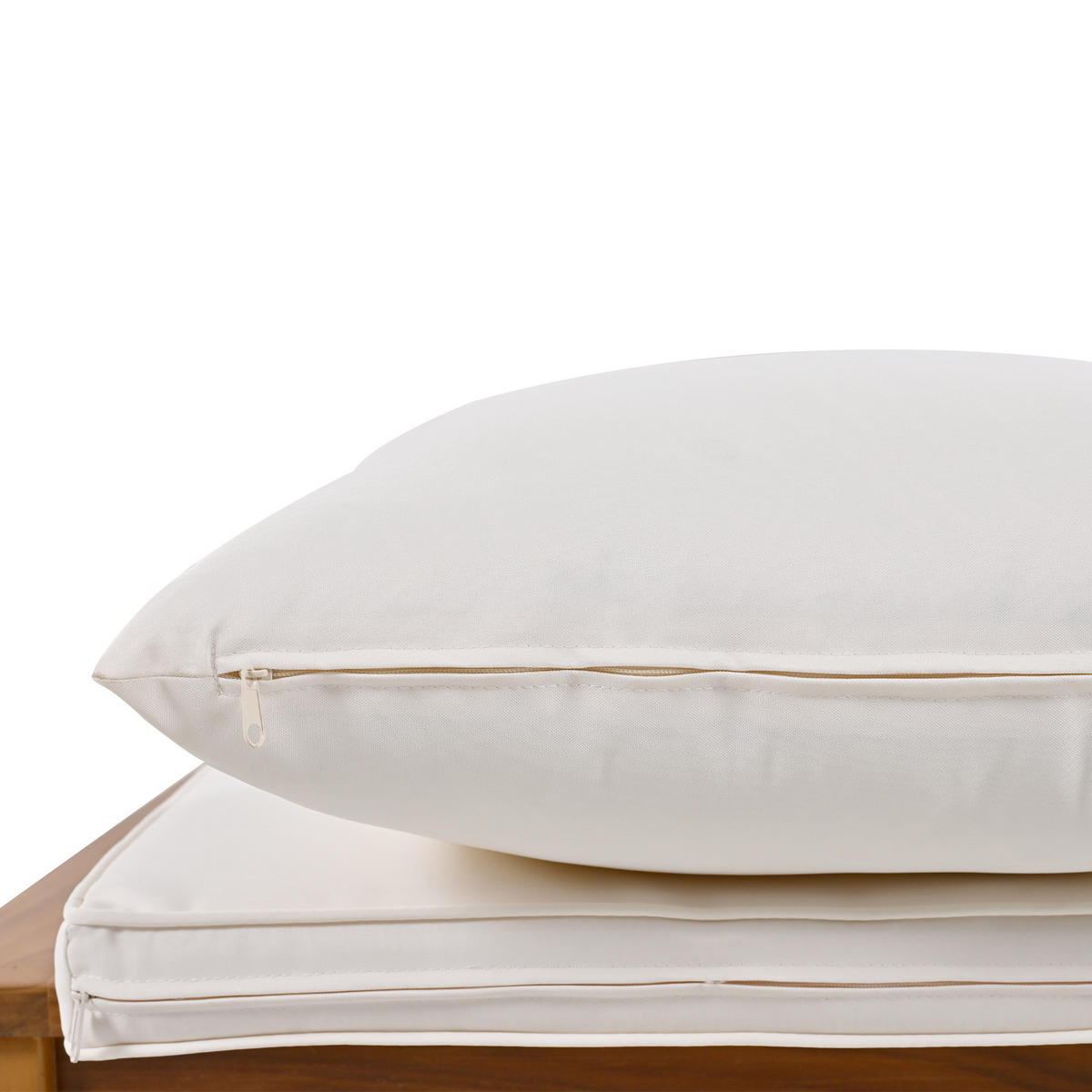 GARTENMÖBEL 110x110x74cm beige aus Eisen und mit Seil - Beige, Metall - Modfu