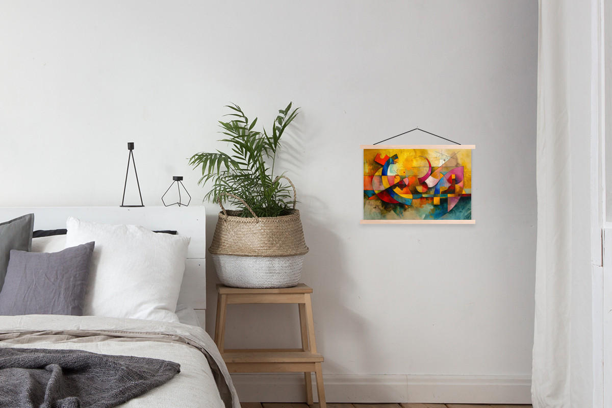 POSTER Kunst - Abstrakt - Modern 60x40 cm - Gelb, Textil (60/40/0.15cm) - MuchoWow