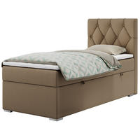 BOXBETT ALDA 90/200 Braun Kunstleder - H4 - Rechts Seite - Braun, Holz/Textil (90/200cm) - MKS