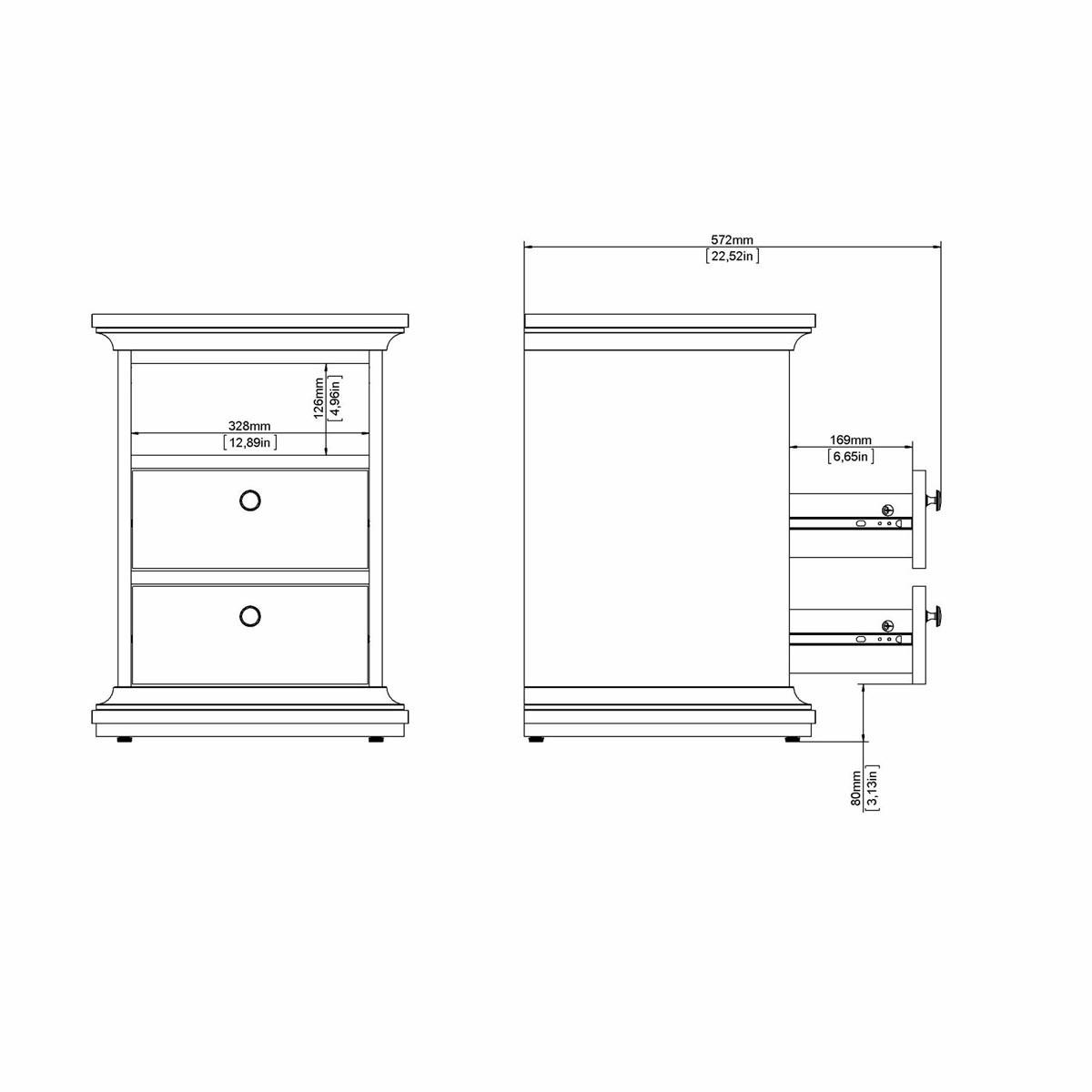 NACHTSCHRANK weiß - Weiß, Holzwerkstoff (44/59/40cm) - ebuy24