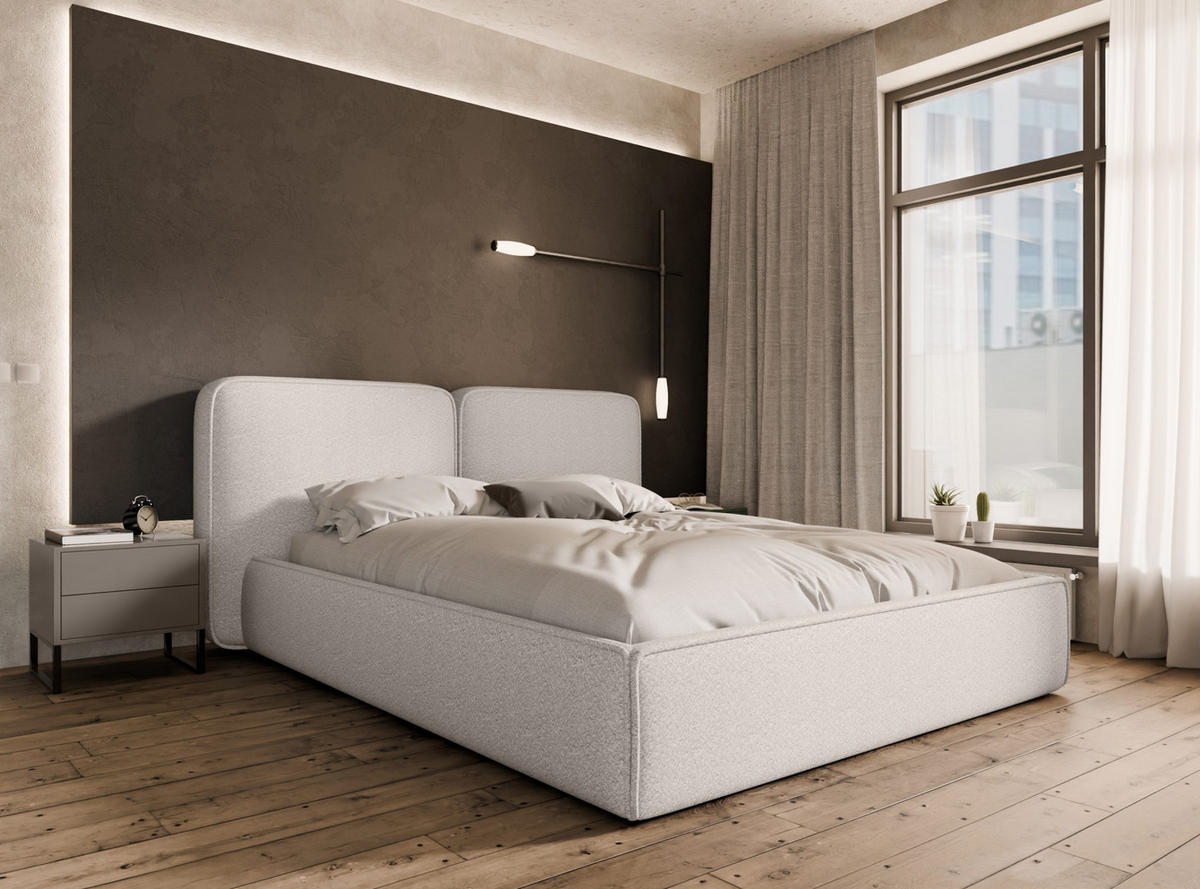 POLSTERBETT Lauga 180x200 cm, Cremeweiß - Creme, Textil (180/200cm) - Fedve