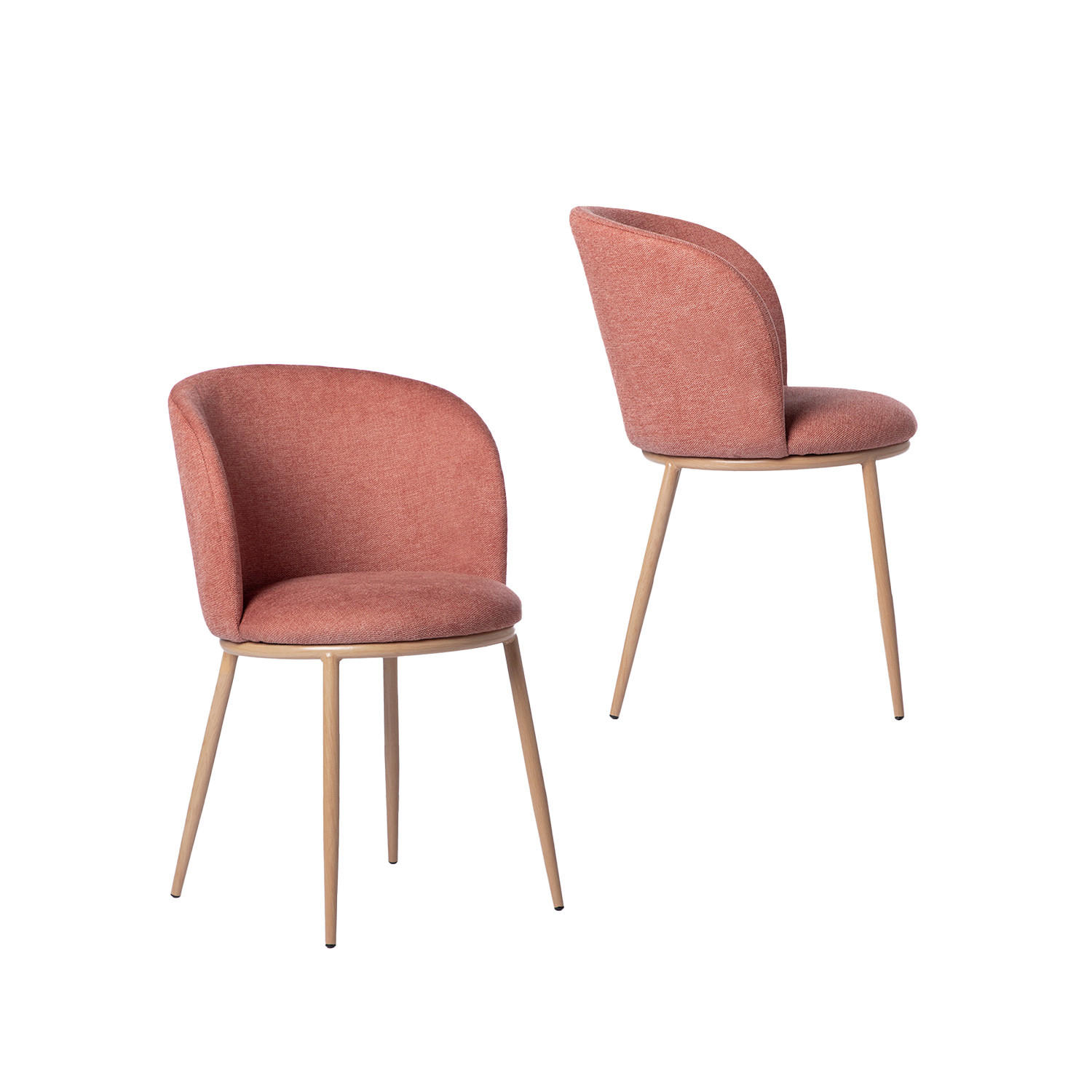 ESSZIMMERSTUHL Nolan Terrakotta / Orange 51 cm x 80 cm 2er-Set - Terracotta, Textil (51/80/57cm) - Klast Home