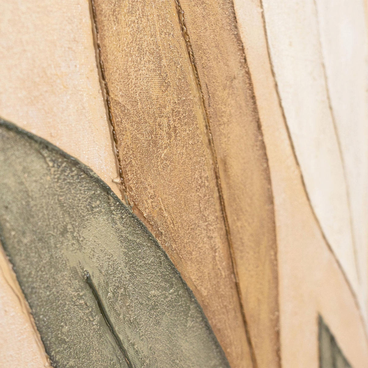 GEMÄLDE Tanz der Blätter Schattenfugenrahmen Grau 140x70 cm - Grau, Holz (140/70cm) - YS-art gallery