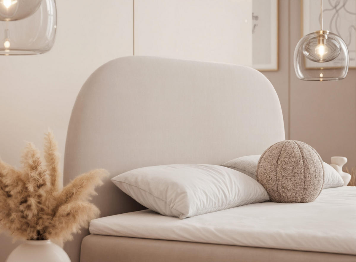 BOXBETT NOELIA 140/200 cm mit Matratze, Creme - Creme, Textil/Metall (140/200cm) - Idohome