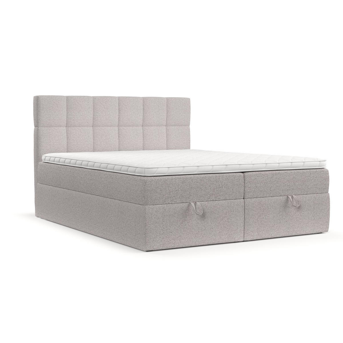 BOXBETT Savio 140/200 cm Beige im Riva Stoff - Beige/Schwarz, Holz/Holzwerkstoff (140/200cm) - AltaBeds