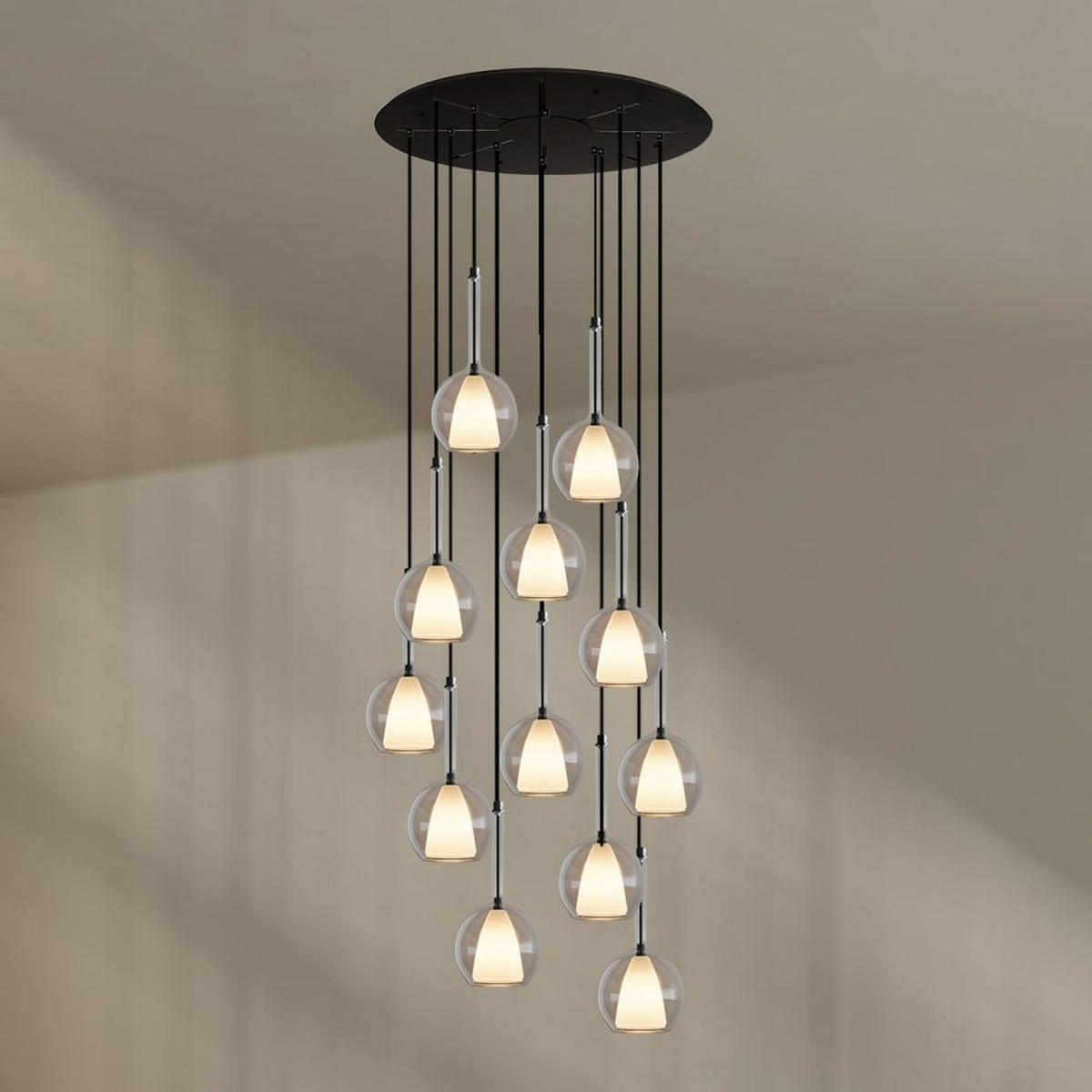 GALERIELEUCHTE Belluna 12-flammig Klar Ø 14cm - Klar, Glas (14/14/35cm) - s.luce