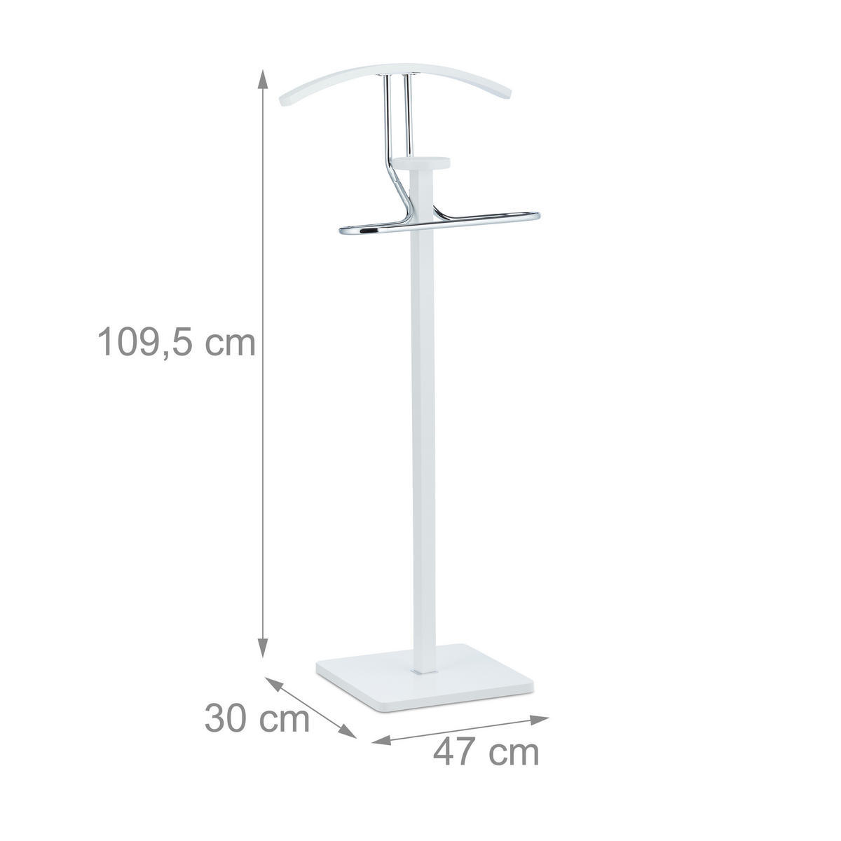 HERRENDIENER - Weiß, Holzwerkstoff/Metall (47/109.5/30cm) - Relaxdays