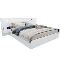 POLSTERBETT 160/200 cm weiß aus MDF mit LED, USB und Bluetooth - Weiß, Holzwerkstoff (160/200cm) - OKWISH