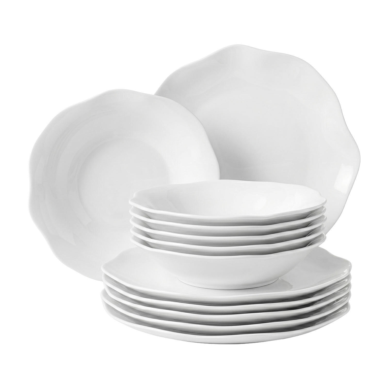 TAFELSERVICE Pura weiß 12er Set - Weiß, Keramik (1/1/1cm) - Villeroy & Boch