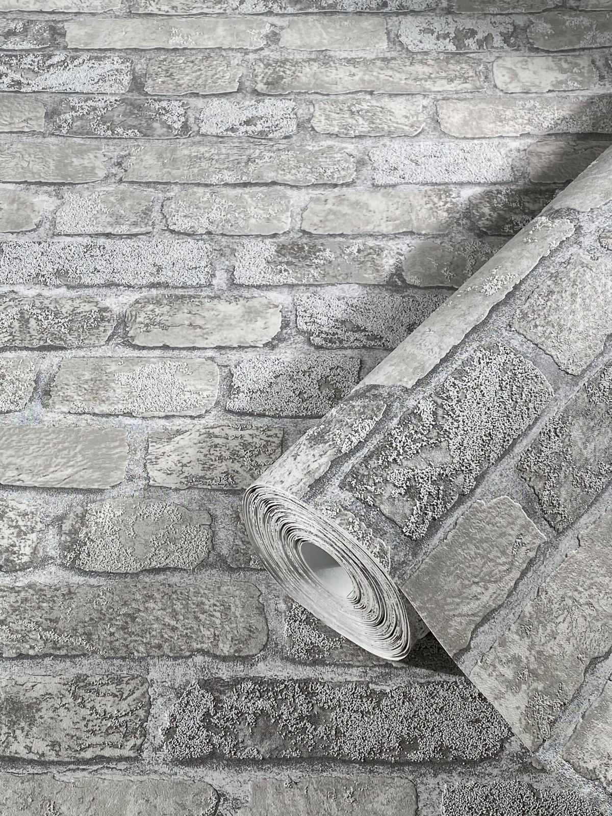 VLIESTAPETE Steinoptik Tapete grau - Grau, Papier (53/1005cm) - marburg