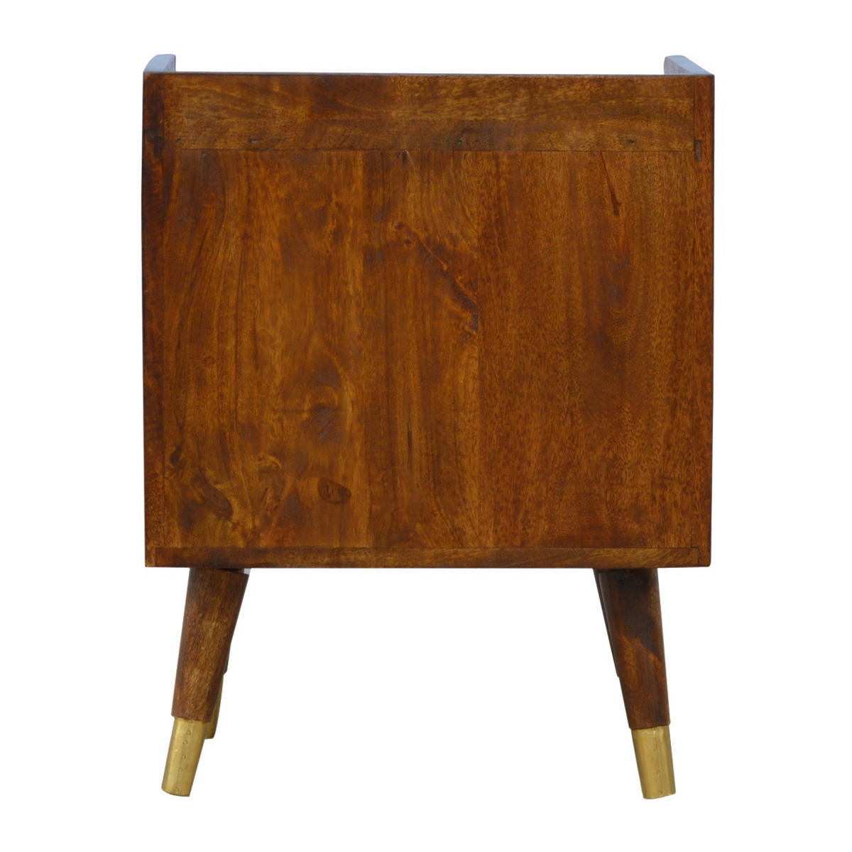 NACHTTISCH aus Massivholz - Messingfarben/Braun, Holz/Metall (45/58/35cm) - Artisan Furniture