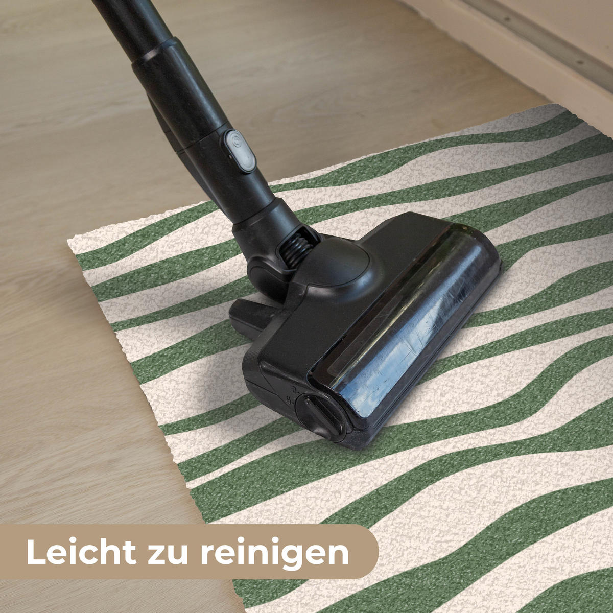 FUSSMATTE Wellenlinien - Beige - Grün - Streifen - Abstrakt Fußabtreter 60x40 cm - Dunkelgrün, Kunststoff (60/0.4cm) - MuchoWow
