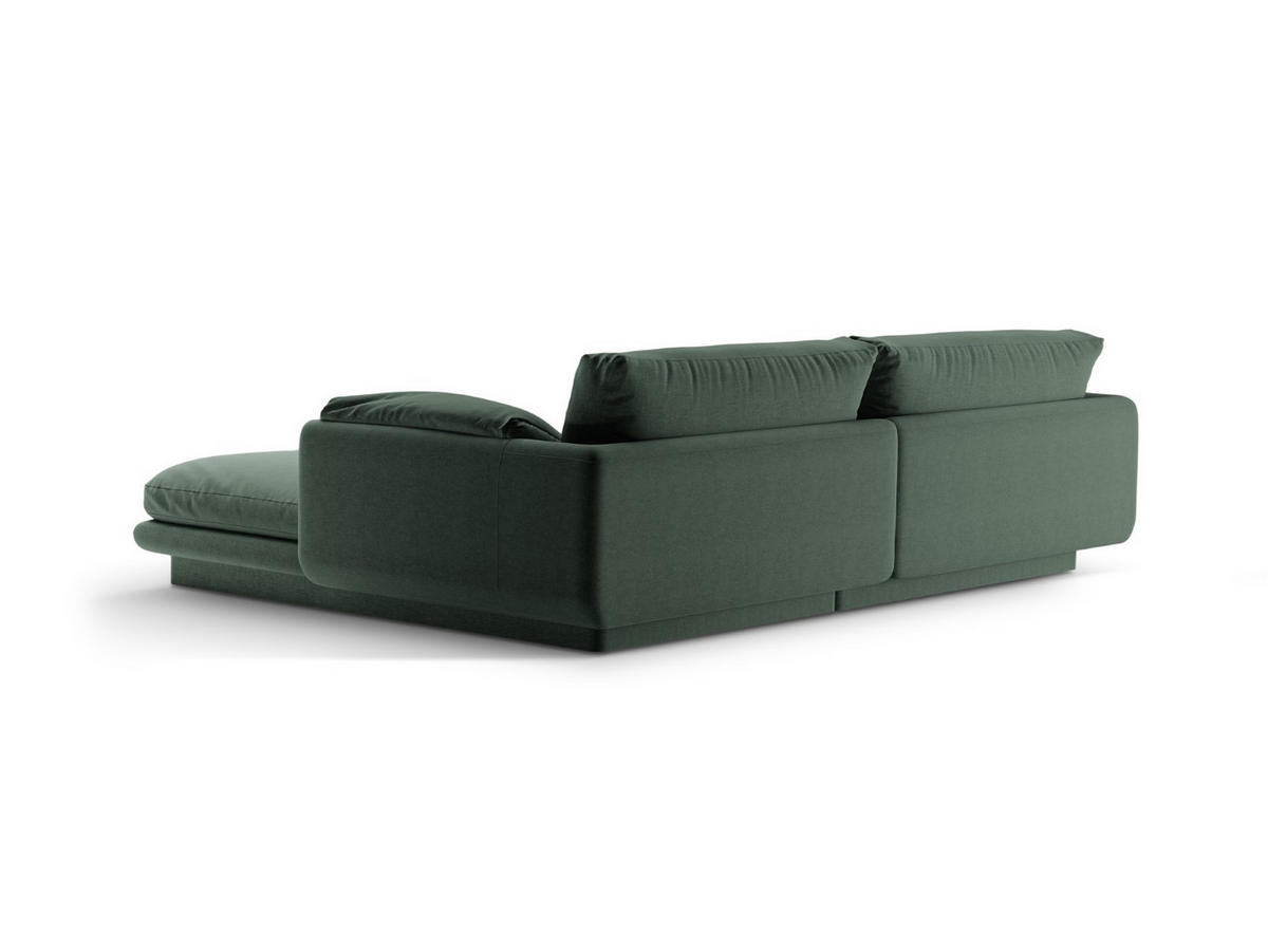 ECKSOFA links Torino aus strukturiertem Stoff moosgrün 3 Sitzplätze - Salbeigrün, Textil (170/220cm) - Micadoni
