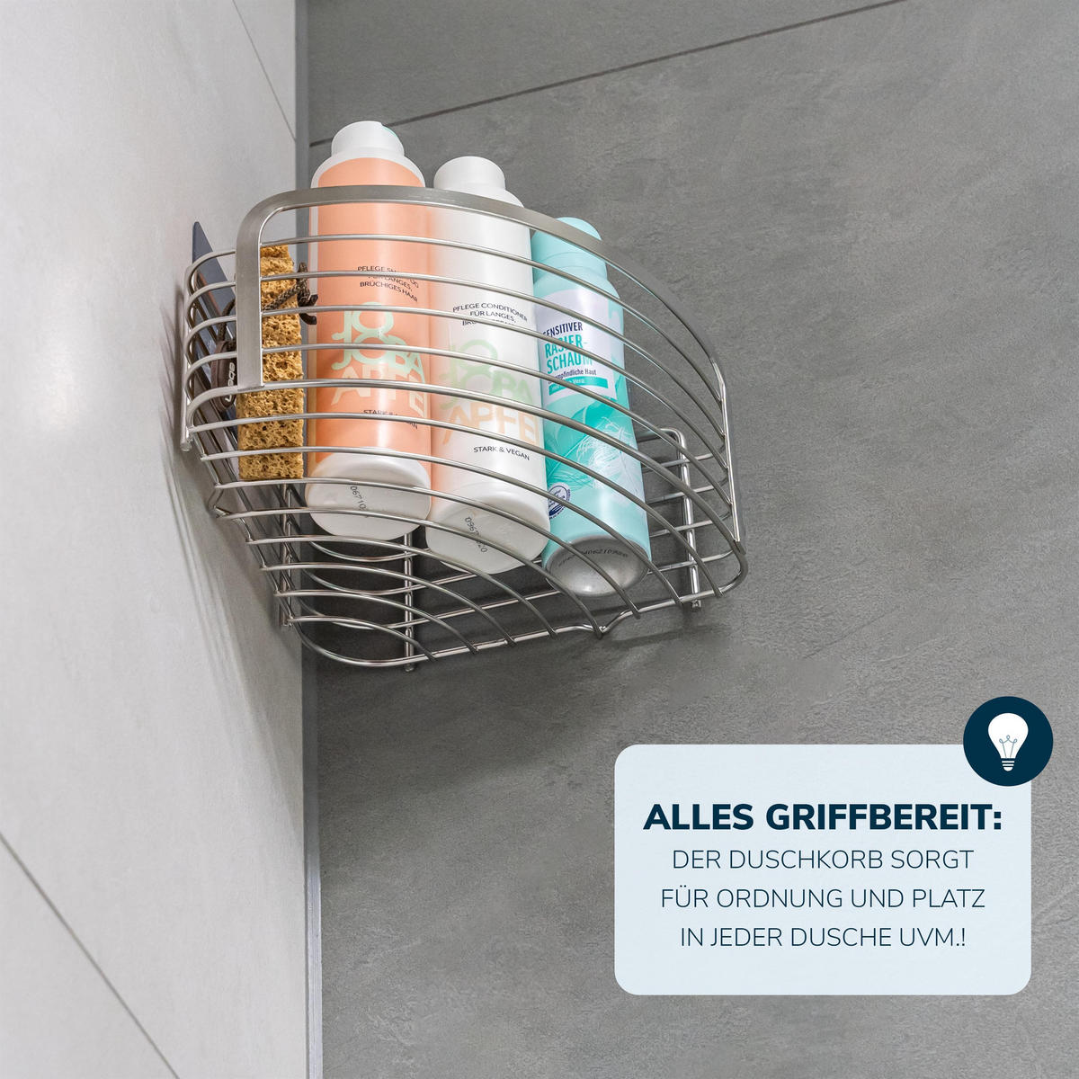 ECK-ABLAGEKORB 2er-Set, silber - Edelstahlfarben, Metall (25/10.5/18.5cm) - bremermann