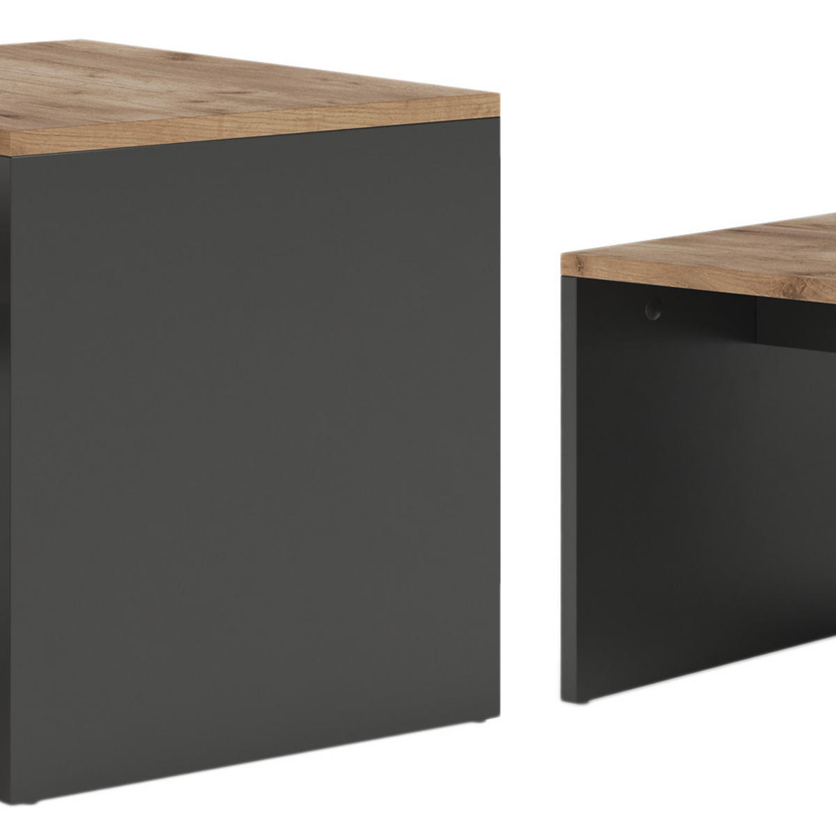 COUCHTISCH-SET Donat Anthrazit/Goldkraft Eiche 100 x 48 cm , 2 Teile - Anthrazit/Eiche Wotan, Holzwerkstoff (48/100/40.4cm) - Vicco