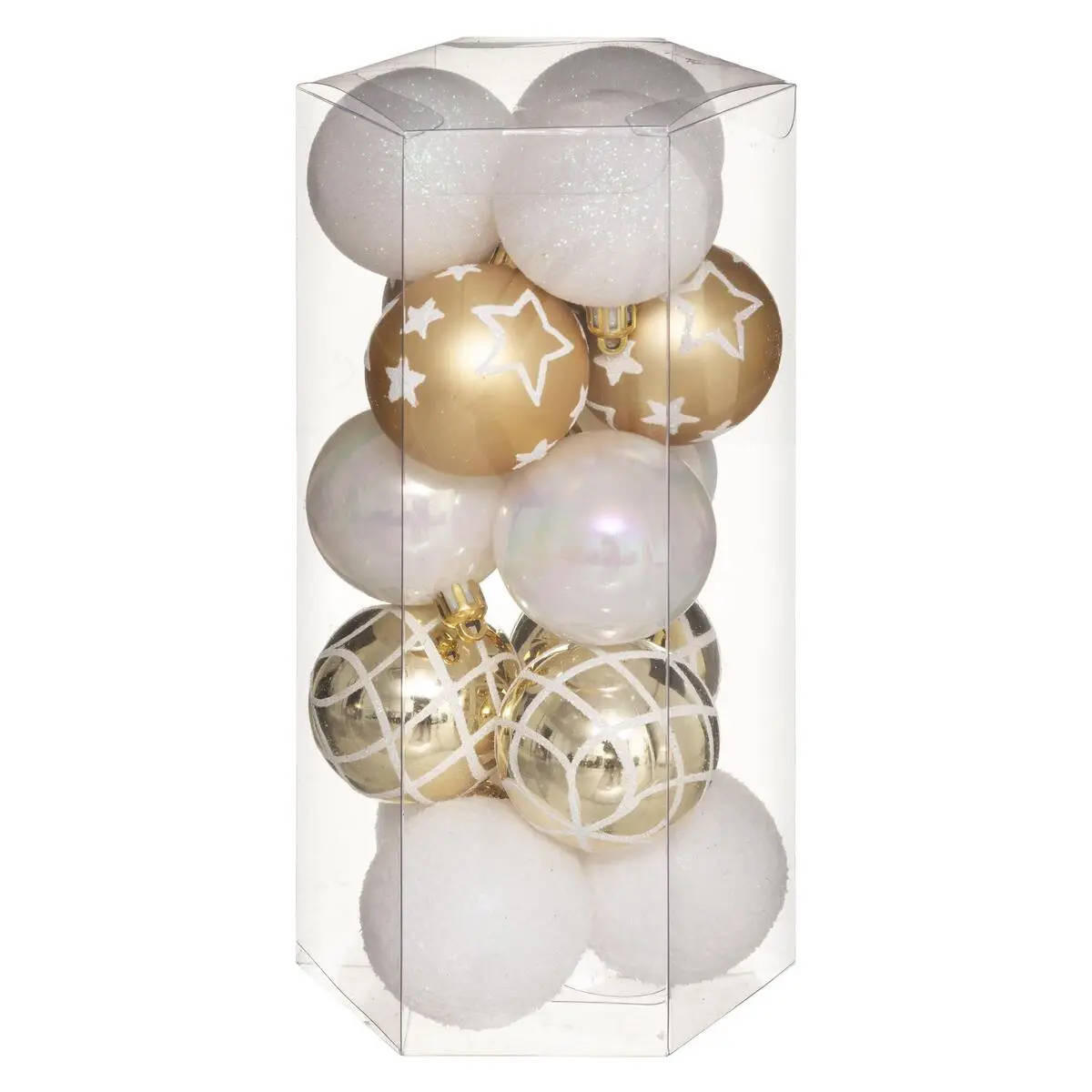 Atmosphera Createur d´interieur Weihnachtskugeln Weiß, Gold 5x6.3x5 cm