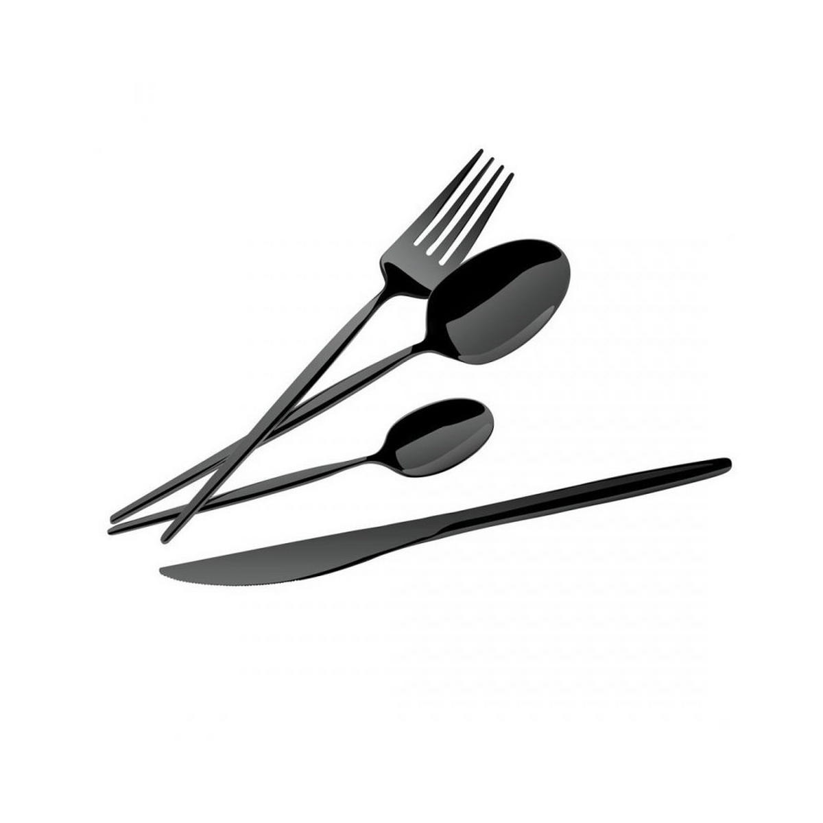 BESTECKSET Schwarz 30/20/8 cm BH3069 - Schwarz, Metall - Berlinger Haus
