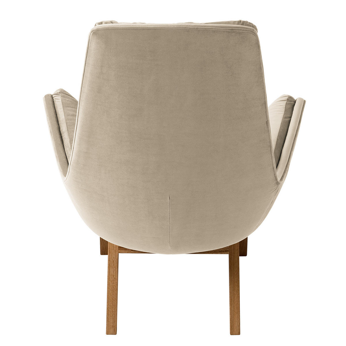 SESSEL mit Holzfüßen - Eichefarben/Beige, Eichenholz/Textil (83/95/97cm) - home24