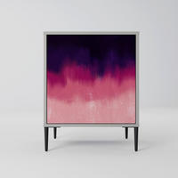 SIDEBOARD AURORA BOREALIS, Grau, 57,5x42x72,5 cm, Schwarze Metallfüße - Multicolor/Schwarz, Holzwerkstoff/Metall (57.5/72.5/42cm) - SpaceRebels