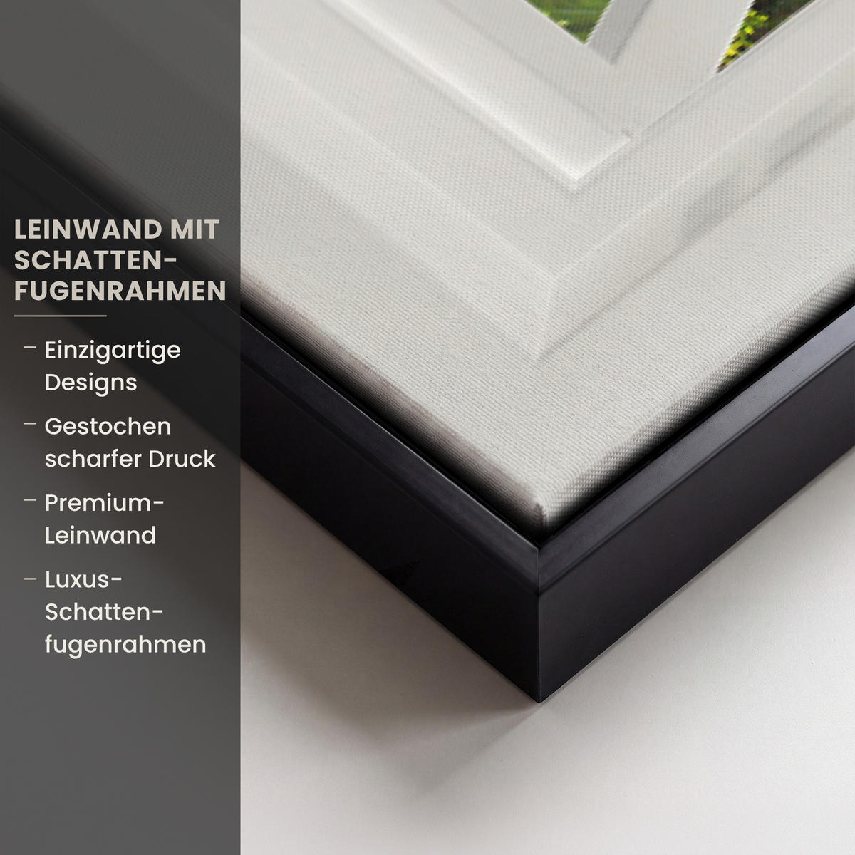LEINWAND Bilder mit Rahmen - Aussicht - Baum - Meer - Palme - Hügel - Strand - Blau - 90x60 - Blau, Textil (90/60cm) - MuchoWow