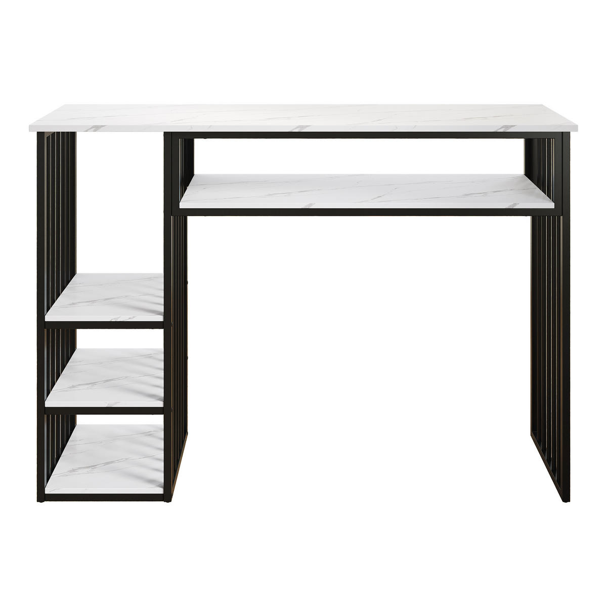BARTISCH 140/40/105 cm mit Stauraum DE-39847 Schwarz - Schwarz, Metall (40/140/105cm) - ComfortXL