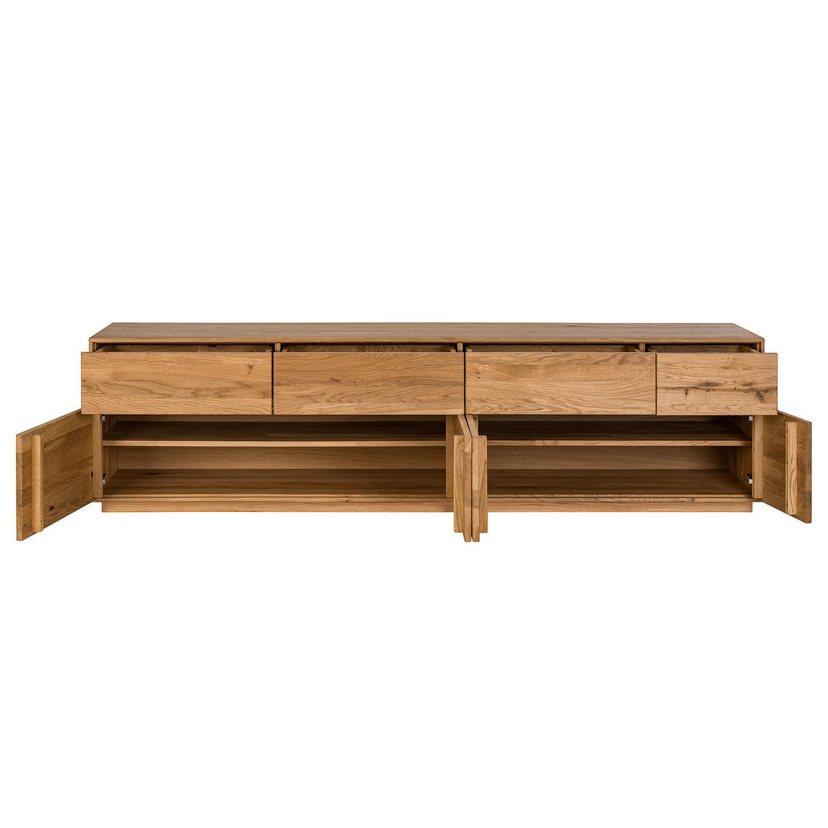 TV-LOWBOARD - Wildeiche massiv - Wildeiche, Holz (215/57/44cm) - home24