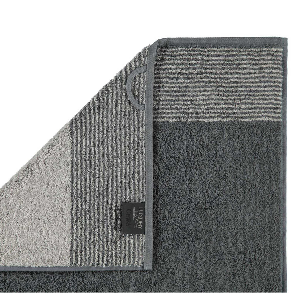 GÄSTETUCH Unisex Luxury Home Two-Tone Grau 3er Pack Baumwolle - Schieferfarben, Naturmaterialien (30/50cm) - Cawoe