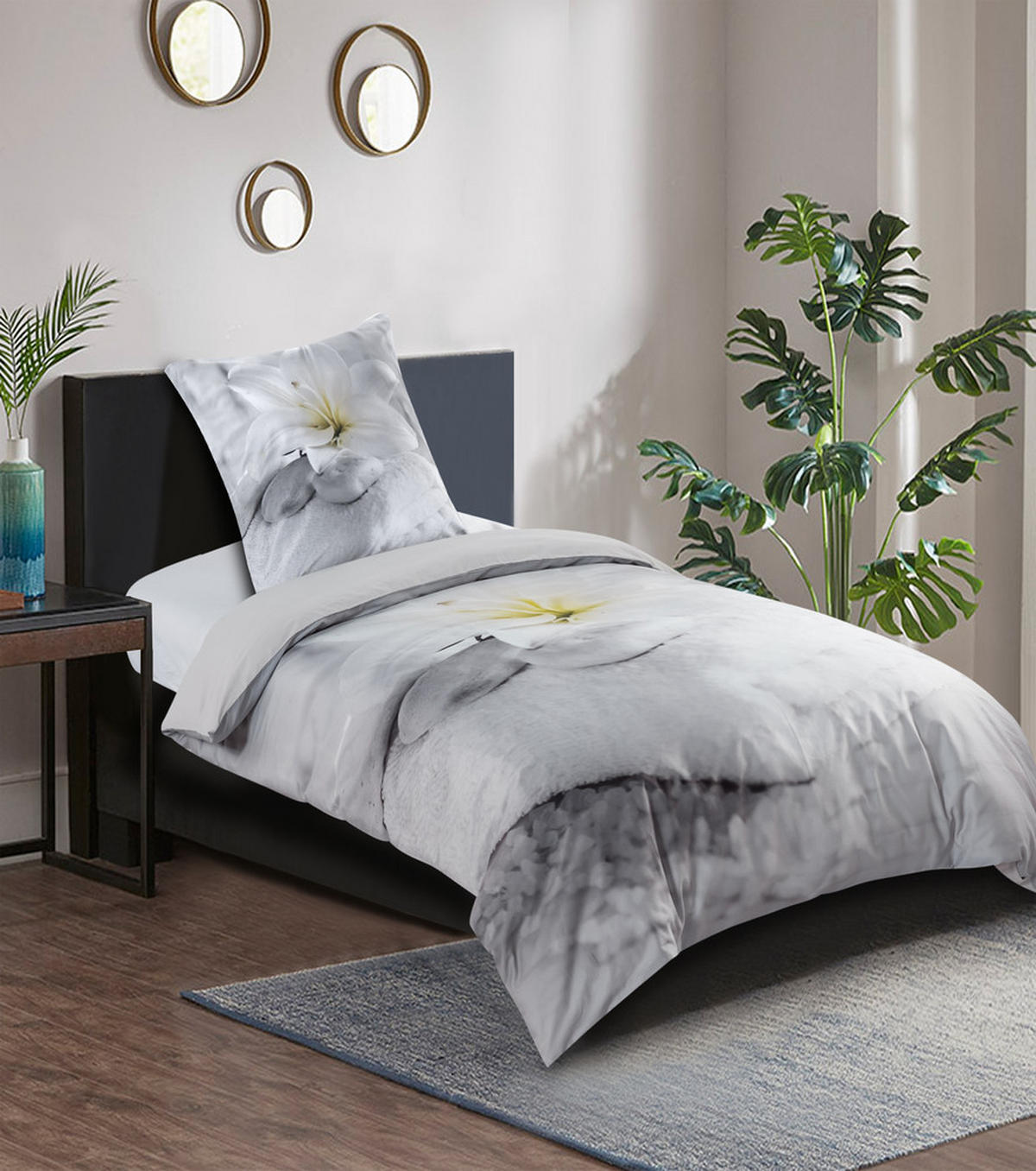 BETTWÄSCHE 2-teilig Good Feeling - Grau, Naturmaterialien (135/200cm) - Sanilo