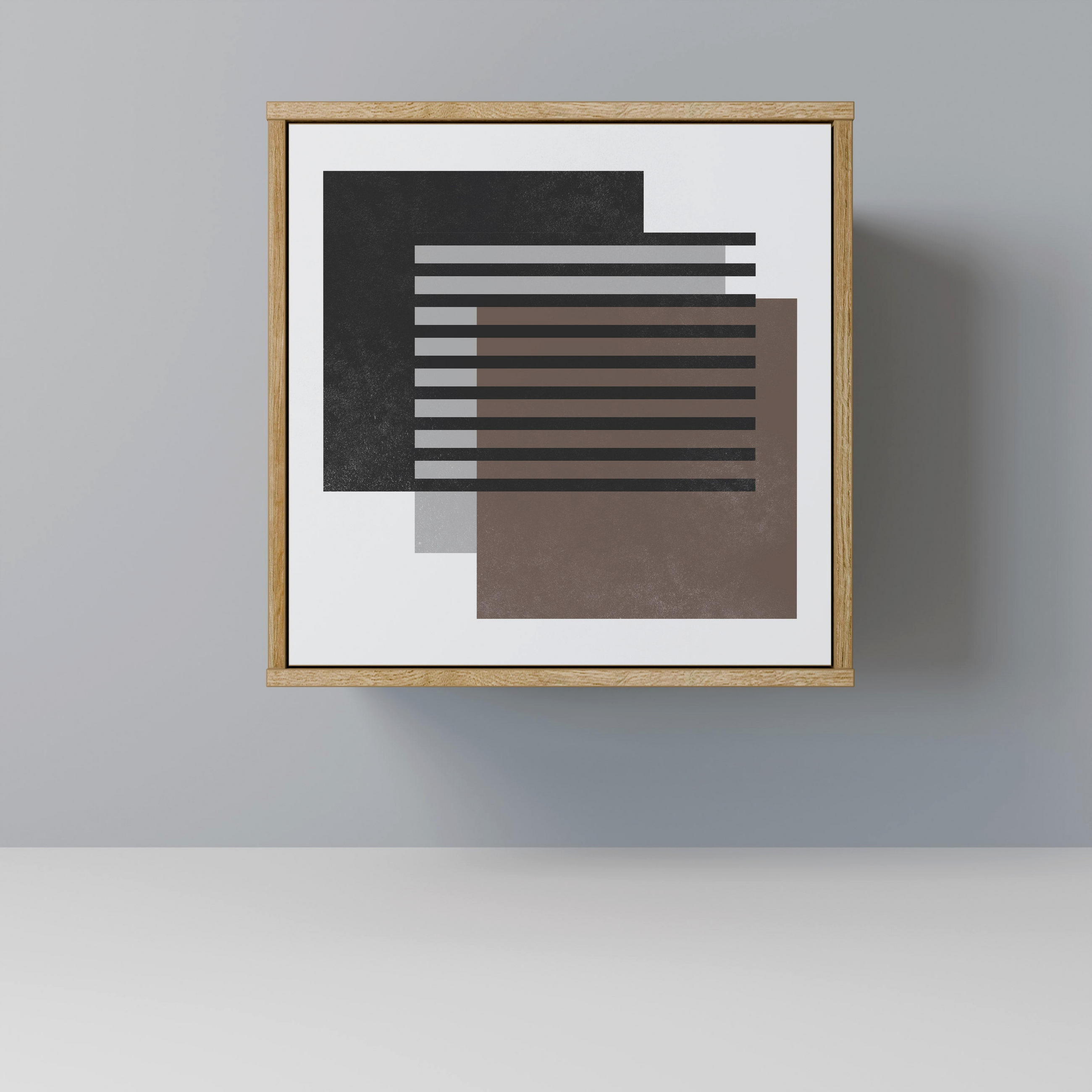 SIDEBOARD SHADOW SYNCHRONY, Eichefarben, 57,5x42x57,5 cm, Ohne Füße - Eichefarben/Multicolor, Holzwerkstoff (57.5/57.5/42cm) - SpaceRebels